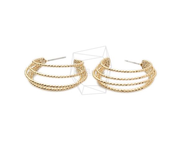 ERG-1365-G【2個入り】5ラウンドピアス /5 rounds Post Earring 金具 