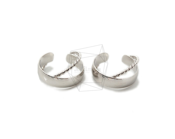 ERG-1377-R【2個入り】ブラシラウンドイヤーカフ/Brushed Round Earcuffs Earrings 1枚目の画像