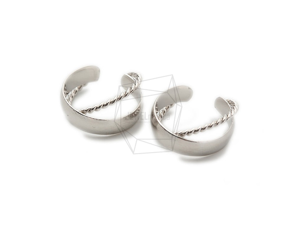 ERG-1377-R【2個入り】ブラシラウンドイヤーカフ/Brushed Round Earcuffs Earrings 2枚目の画像