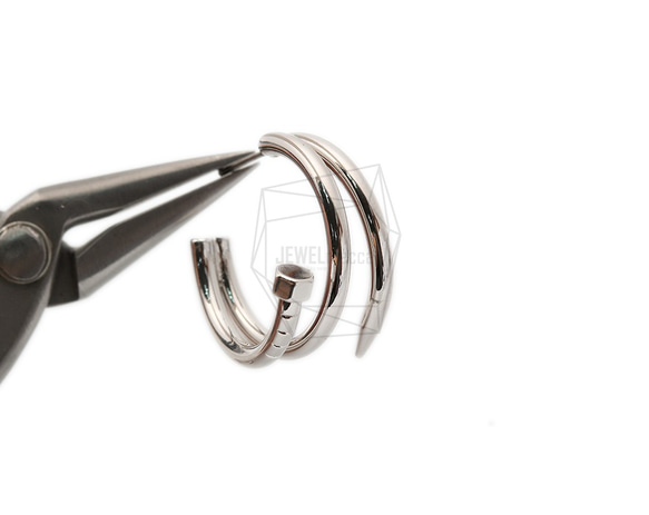 ERG-1388-R【2個入り】釘ピアス,Nail shape post earring 4枚目の画像