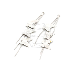 ERG-1390-R【2個入り】バタフライタッセルチャーム,Butterfly Tassel Earring Charm 2枚目の画像