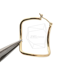 ERG-1393-G [2pieces] Wave Square Earrings, Wave Square Post Earr 第4張的照片