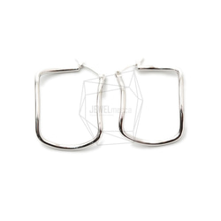 ERG-1393-R [2pieces] Wave Square Earrings, Wave Square Post Earr 第1張的照片