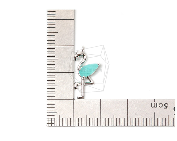 PDT-2338-R【2個入り】フラミンゴペンダント,stone flamingo Pendant 5枚目の画像