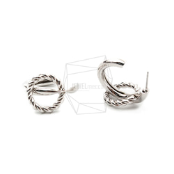 ERG-1412-R【2個入り】ダブルリングピアス,Double Ring Earring Post 2枚目の画像