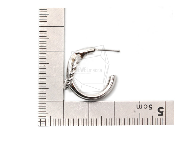 ERG-1412-R【2個入り】ダブルリングピアス,Double Ring Earring Post 5枚目の画像
