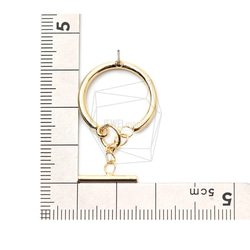 ERG-1414-G [2個]圓形和直柱式耳環 第5張的照片