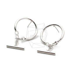 ERG-1414-R【2個入り】ラウンド＆バー ピアス ,Round & Bar Post Earring 2枚目の画像