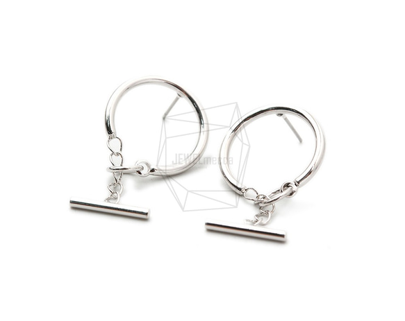 ERG-1414-R【2個入り】ラウンド＆バー ピアス ,Round & Bar Post Earring 2枚目の画像