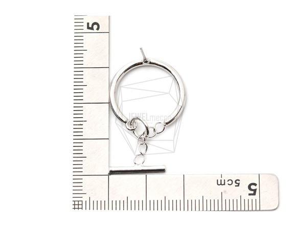 ERG-1414-R [2個]圓形和直柱式耳環 第5張的照片