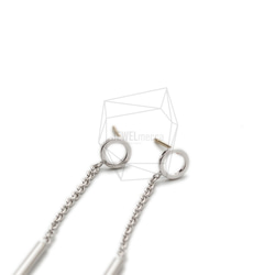 ERG-1416-R【2個入り】ラウンド&バーピアス,Linked round and bar Post Earring 2枚目の画像