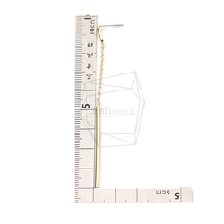 ERG-1417-G [2件]方形和桿狀穿孔，鏈狀方形和桿狀耳環 第5張的照片