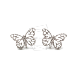 ERG-1317-MR【2個入り】バタフライピアス ,Butterfly Earring Post/10mm x 15m 1枚目の画像