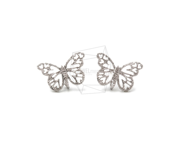ERG-1317-MR【2個入り】バタフライピアス ,Butterfly Earring Post/10mm x 15m 1枚目の画像
