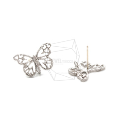 ERG-1317-MR【2個入り】バタフライピアス ,Butterfly Earring Post/10mm x 15m 2枚目の画像