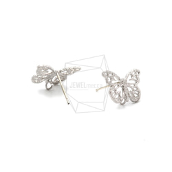 ERG-1317-MR【2個入り】バタフライピアス ,Butterfly Earring Post/10mm x 15m 3枚目の画像