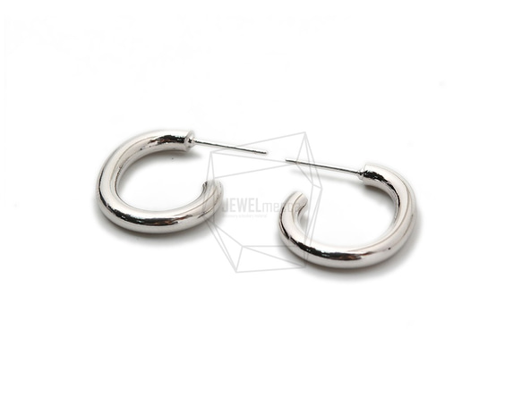 ERG-1396-R【2個入り】フープピアス/Hoop Post Earrings/18mm X 22mm 2枚目の画像