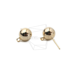 ERG-1398-G [4 件] 圓球耳環，圓球耳釘 第2張的照片