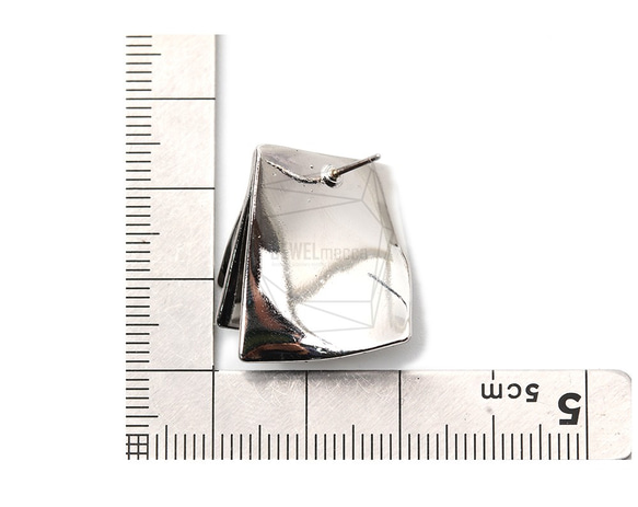 ERG-1429-R [2個]方波穿孔，波浪形耳環 第5張的照片