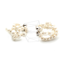 ERG-1433-R【2個入り】パールラウンドイヤーカフ/Pearl Round Earcuffs Earrings 3枚目の画像