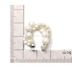 ERG-1433-R【2個入り】パールラウンドイヤーカフ/Pearl Round Earcuffs Earrings 5枚目の画像