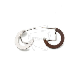 ERG-1399-R [2 件] 3D 曲線耳環，3D 曲線耳環/17mm x 17mm 第1張的照片