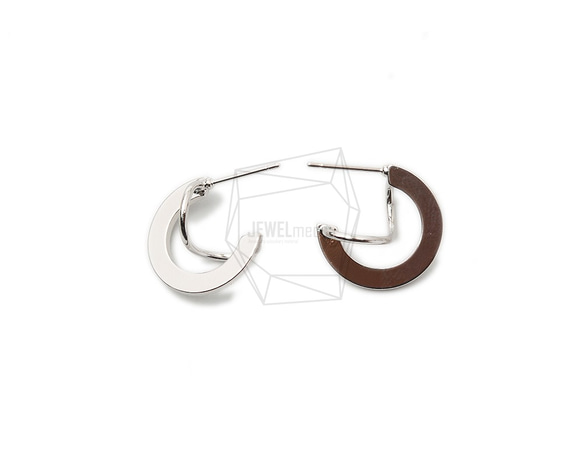 ERG-1399-R [2 件] 3D 曲線耳環，3D 曲線耳環/17mm x 17mm 第1張的照片