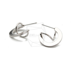 ERG-1399-R [2 件] 3D 曲線耳環，3D 曲線耳環/17mm x 17mm 第2張的照片