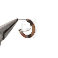 ERG-1399-R [2 件] 3D 曲線耳環，3D 曲線耳環/17mm x 17mm 第4張的照片
