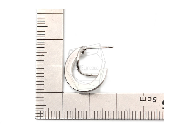 ERG-1399-R [2 件] 3D 曲線耳環，3D 曲線耳環/17mm x 17mm 第5張的照片