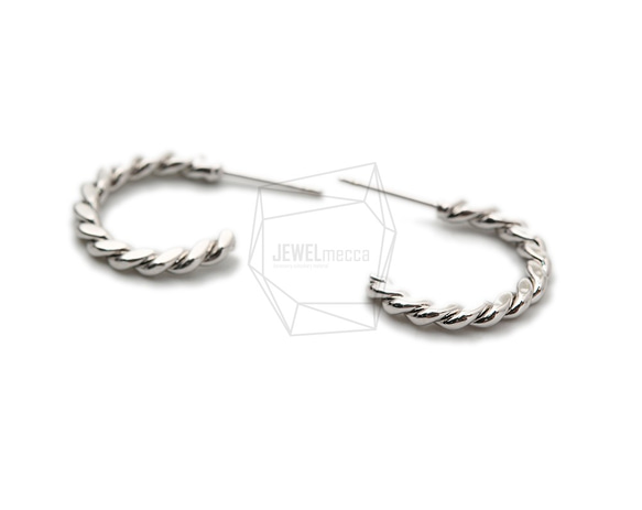 ERG-1401-R [2pieces] Twist Earrings / twist Post Earrings / 20mm 第2張的照片