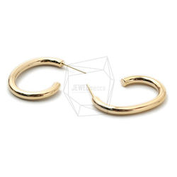 ERG-1403-G【2個入り】フープピアス/Hoop Post Earrings/20mm X 28mm 3枚目の画像