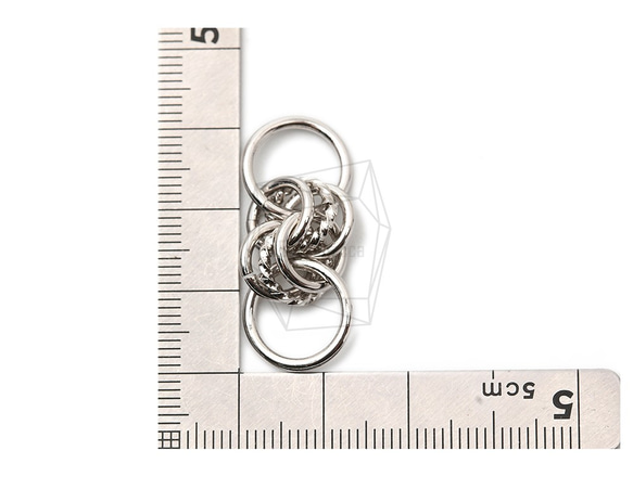 PDT-2347-R [2個]鏈狀多圈吊墜，鏈狀多圈吊墜 第5張的照片