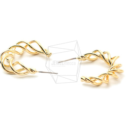 ERG-1448-G【2個入り】ツイストUシェイプピアス,Twisted U Shape Post Earrings 3枚目の画像