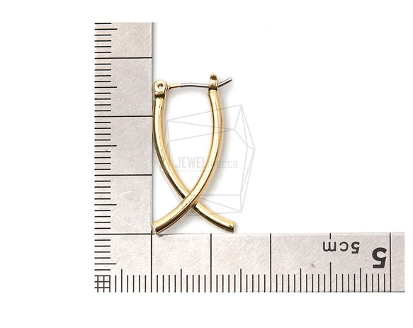 ERG-1449-G [2件]初始形狀耳環 第5張的照片