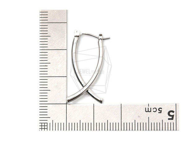 ERG-1449-R [2件]初始形狀耳環 第5張的照片