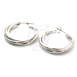 ERG-1450-R【2個入り】ツイストUシェイプピアス,Twisted U Shape Post Earrings 2枚目の画像