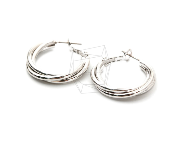 ERG-1450-R【2個入り】ツイストUシェイプピアス,Twisted U Shape Post Earrings 2枚目の画像