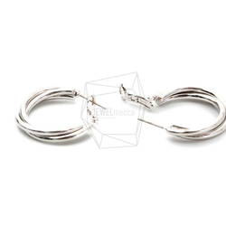 ERG-1450-R【2個入り】ツイストUシェイプピアス,Twisted U Shape Post Earrings 3枚目の画像