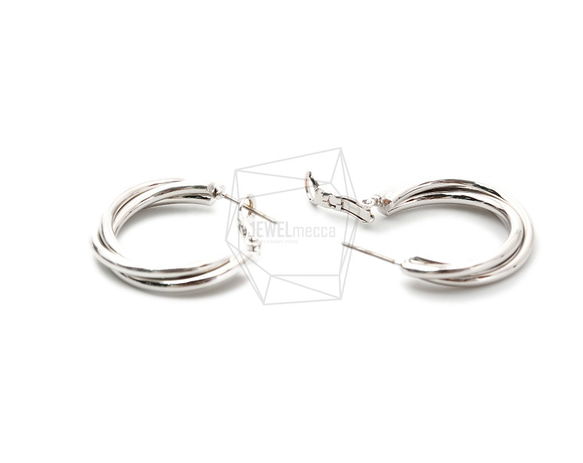 ERG-1450-R【2個入り】ツイストUシェイプピアス,Twisted U Shape Post Earrings 3枚目の画像