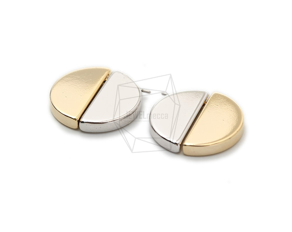 ERG-1460-GR【1セット】サークルピアスセット,Circle Earring Post,Clutch SET 2枚目の画像