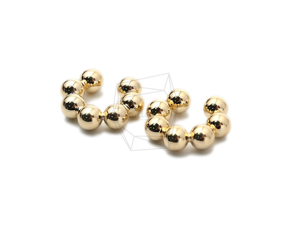 ERG-1461-G【2個入り】ラウンドボールイヤーカフ/Round ball Earcuffs Earrings 2枚目の画像