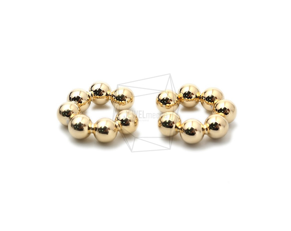 ERG-1461-G【2個入り】ラウンドボールイヤーカフ/Round ball Earcuffs Earrings 3枚目の画像