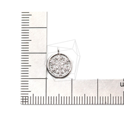 PDT-2353-R【2個入り】ラウンドスノーフレークペンダント,Round Snow Flakes Pendant 5枚目の画像