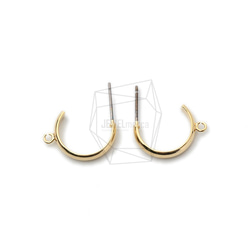 ERG-1466-G【2個入り】ハンマードLシェイプピアス,L shape post Earring 2枚目の画像