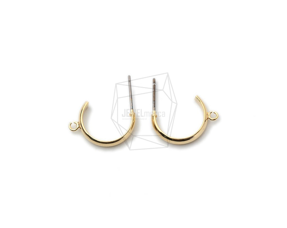 ERG-1466-G【2個入り】ハンマードLシェイプピアス,L shape post Earring 2枚目の画像