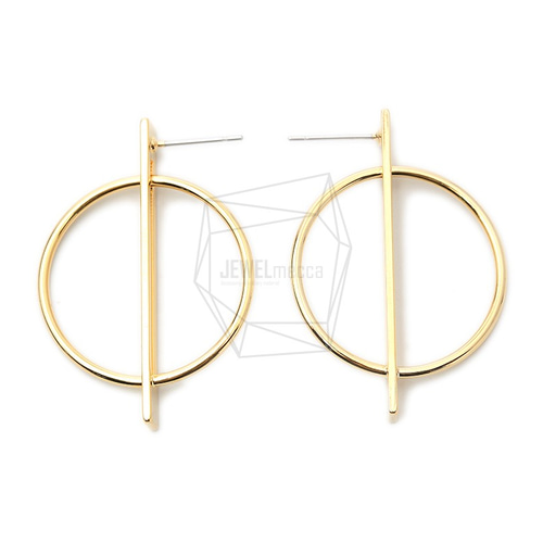 ERG-1474-G【2個入り】ラウンドバーピアス,Round bar Ear Post/37mm x 