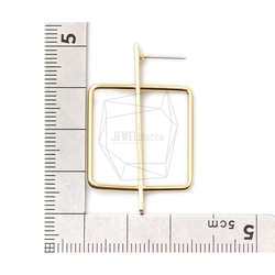 ERG-1475-G [2件]方耳耳環，方耳耳環/ 35mm x 40mm 第5張的照片