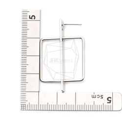ERG-1475-R [2件]方耳耳環，方耳耳環/ 35mm x 40mm 第5張的照片