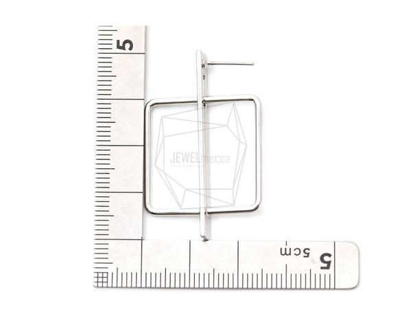 ERG-1475-R [2件]方耳耳環，方耳耳環/ 35mm x 40mm 第5張的照片